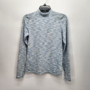 NWT Alpine Design Blue & White Field Knit Sparkling Water Space Dye Top Women S